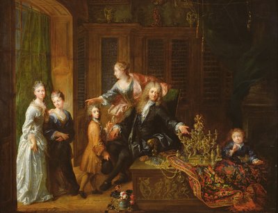 Porträt von Nicolas de Launay (1646-1727) und seiner Familie von Robert Tournieres